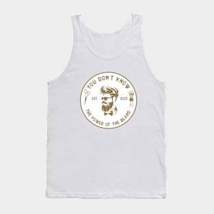 Vintage Barber Beard Joke Funny Quote - The Power of the beard Tank Top